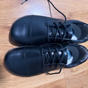 Classic Black Leather Oxfords